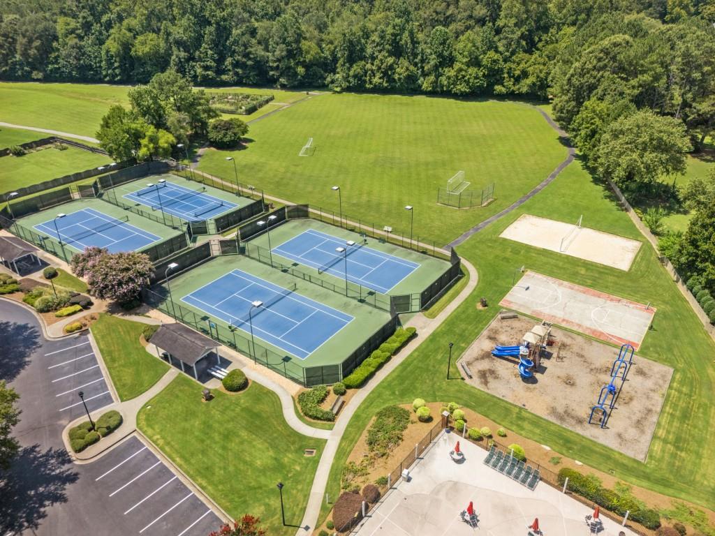 4140 River Bluff Run Way Suwanee, GA 30024 - Photo 80 of 83 an aerial view of a residential houses with yard