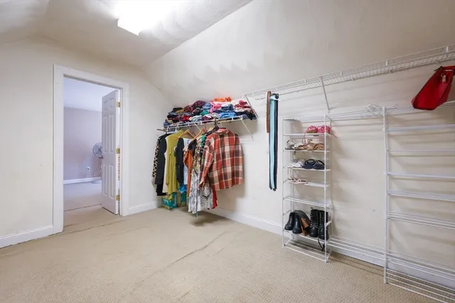 a view of a room with shelves