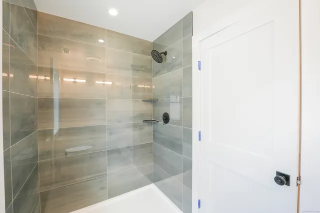 a bathroom with a shower