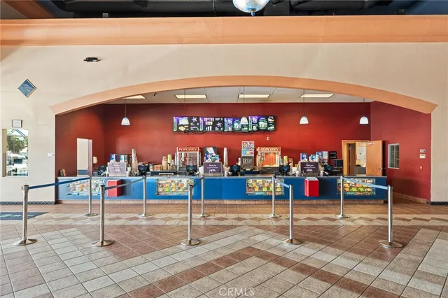 a view of a living room with a large window