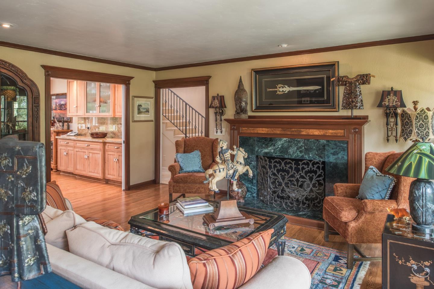 3025 Bird Rock Road Pebble Beach, CA 93953 - Photo 2 of 25 a living room with furniture and a fireplace