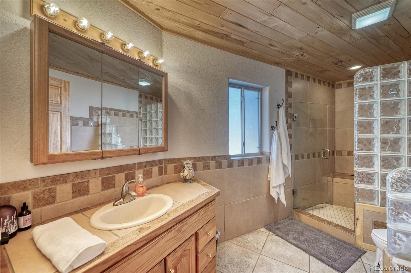 50 Rex Circle Salida, CO 81201 - Photo 15 of 50 a bathroom with a sink double vanity and a shower