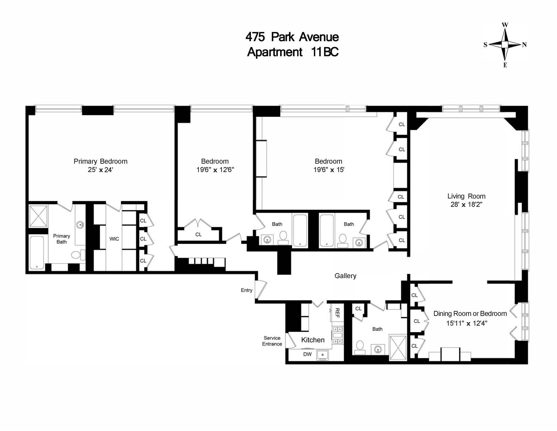 475 Park Avenue, Unit 11BC Manhattan, NY 10022 - Photo 15 of 15 a picture of a floor plan