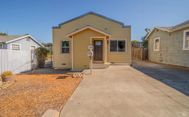 front view of a house with a yard