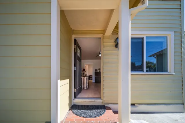 a view of a entryway front of a house