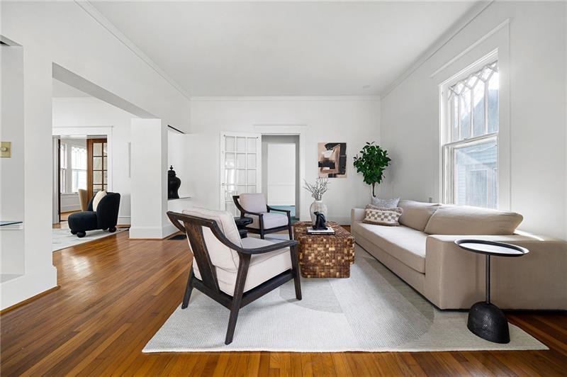993 Highland View Northeast Atlanta, GA 30306 - Photo 35 of 54 a living room with furniture and a large window