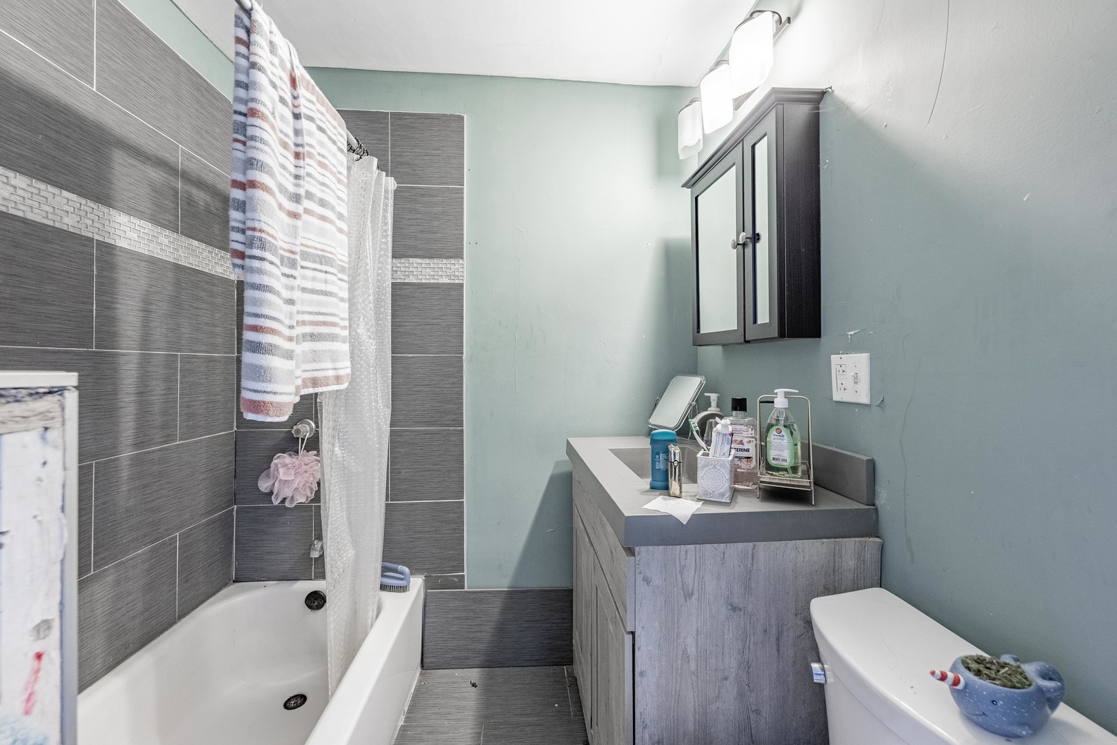 1638 South Pulaski Road Chicago, IL 60623 - Photo 17 of 22 a bathroom with a sink a toilet and shower