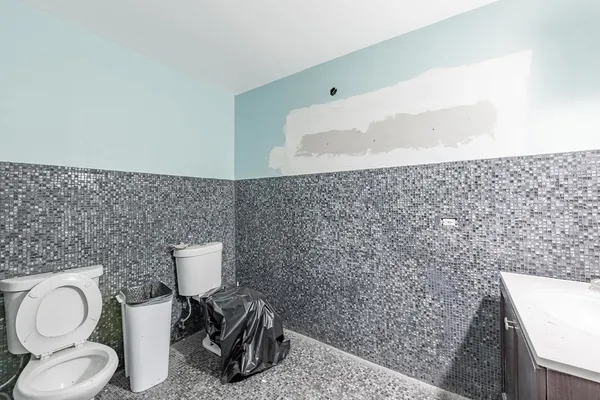 a bathroom with a toilet and a sink