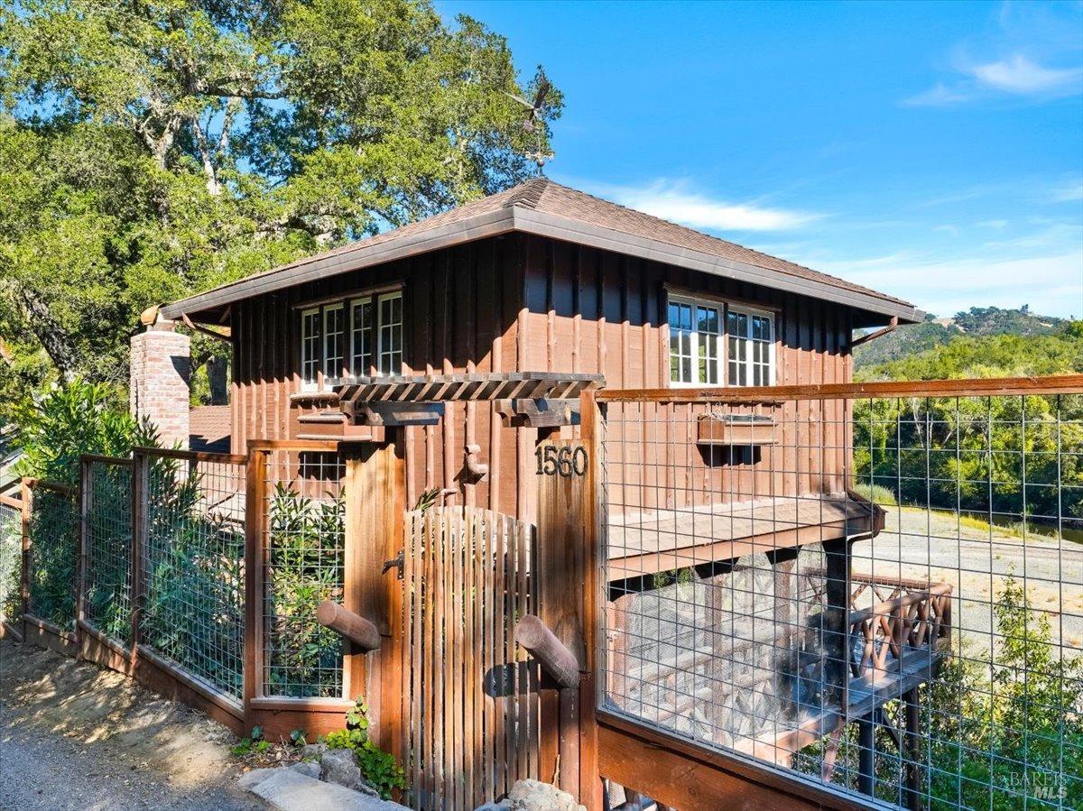 a front view of a house with a balcony