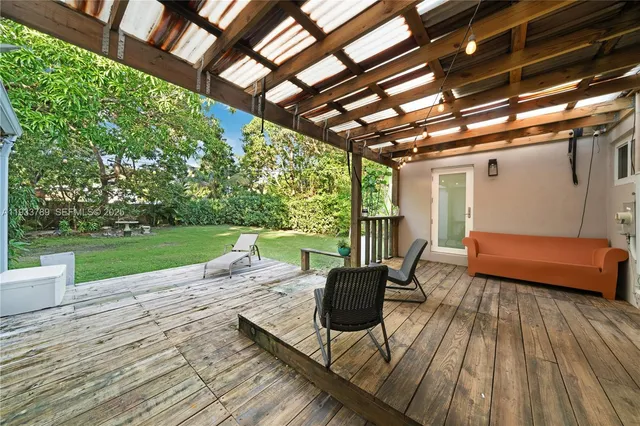 a view of outdoor space with seating