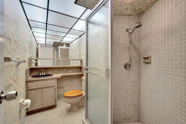 a bathroom with a shower