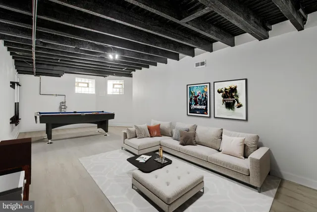 a living room with furniture