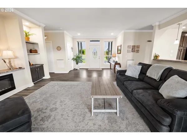 a living room with furniture and a couch