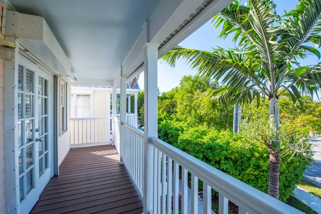 a view of a house with a balcony
