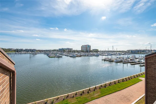 a view of a lake with a city view