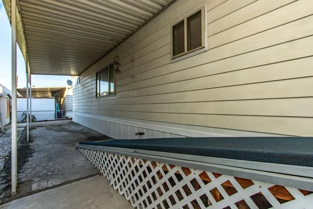 a view of wooden door