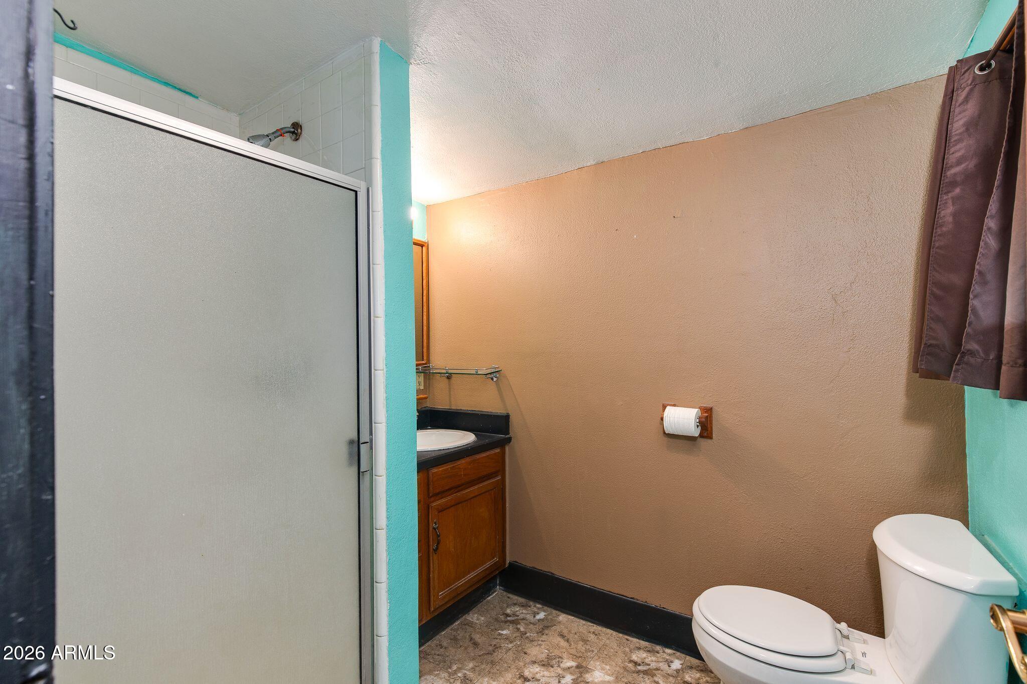 316 West Roeser Road Phoenix, AZ 85041 - Photo 16 of 35 a bathroom with a toilet and a shower