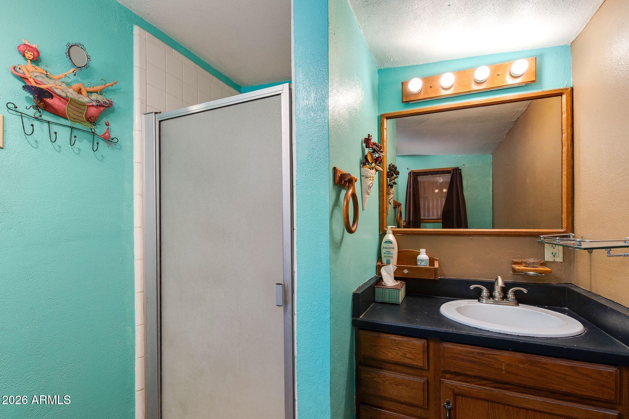 316 West Roeser Road Phoenix, AZ 85041 - Photo 17 of 35 a bathroom with a sink and a mirror