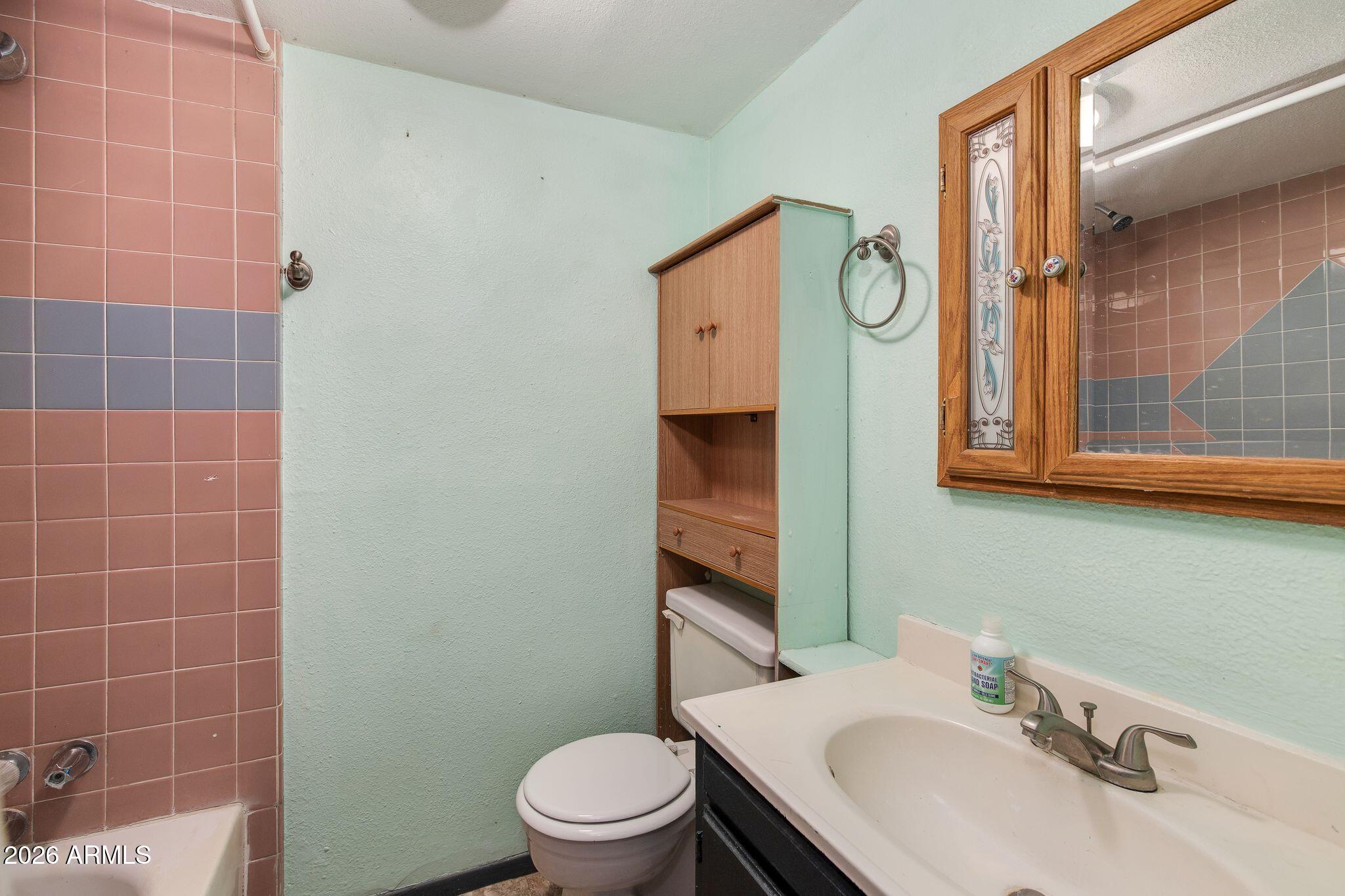316 West Roeser Road Phoenix, AZ 85041 - Photo 26 of 35 a bathroom with a sink a toilet and mirror