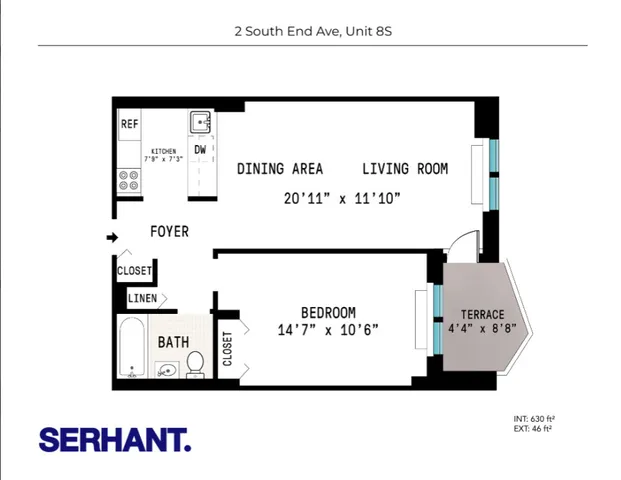 $4,695 | 2 South End Avenue, Unit 8S | Battery Park City