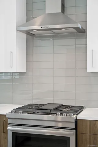 a stove top oven sitting inside of a kitchen