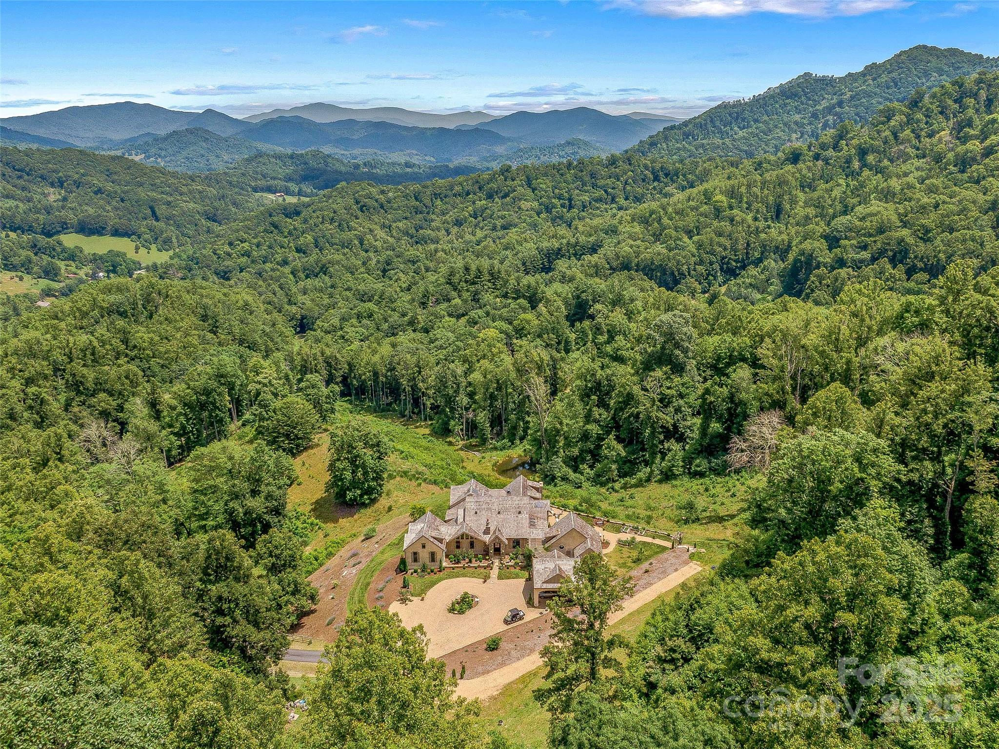 384 Doan Town Road Burnsville, NC 28714 - Photo 8 of 44 a view of a lush green hillside and a building