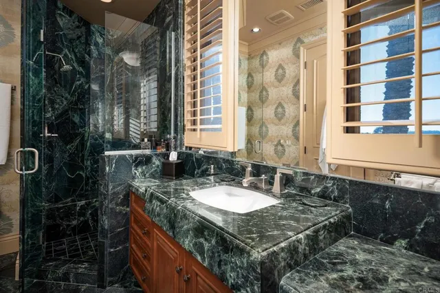 an aerial view of a house with mountain view