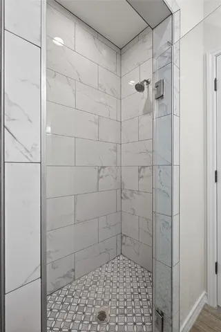 a bathroom with a shower