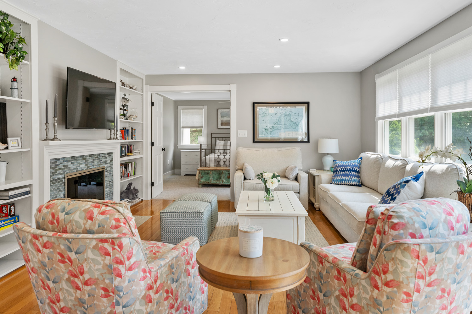 5 Katama Drive Edgartown, MA 02539 - Photo 8 of 28 a living room with furniture fireplace and flat screen tv