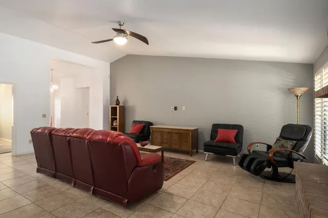 a living room with furniture