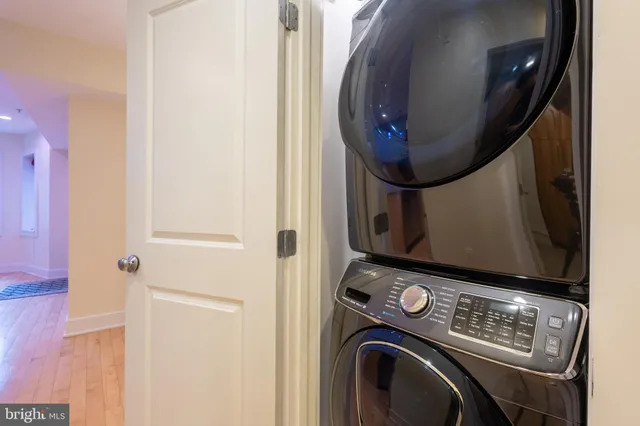 a view of washer and dryer in a utility room