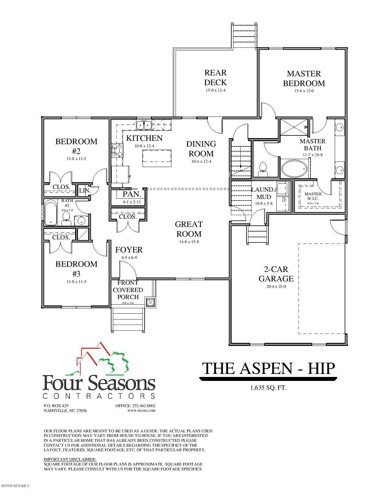 3394 Red Oak Road Nashville, NC 27856 - Photo 2 of 3 The Aspen Hip Marketing First Floor