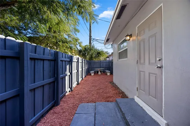 a view of a wooden fence