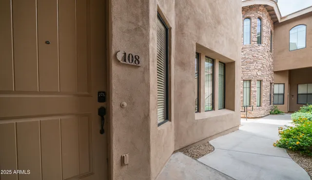 a entryway with a door