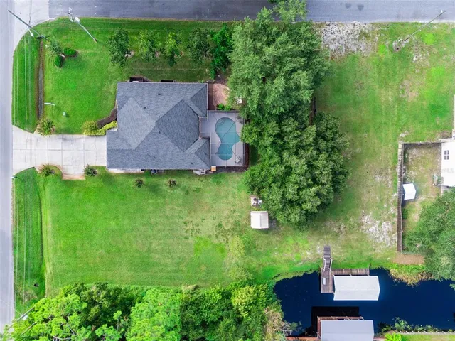 an aerial view of a house