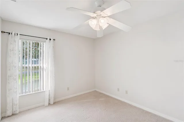 a patio with garden area