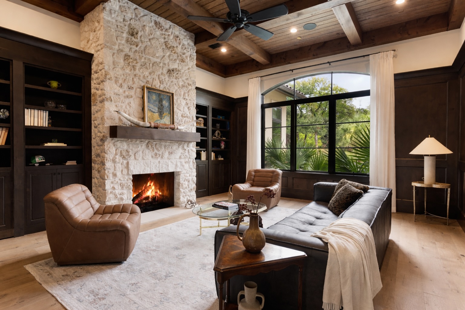 3667 Stoneridge Road Austin, TX 78746 - Photo 23 of 40 The expansive study is adjacent to the primary suite and offers direct views of the impeccable grounds.