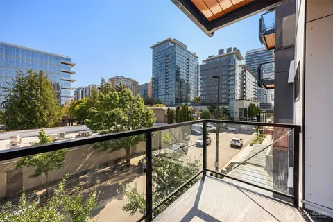 a city view from a balcony