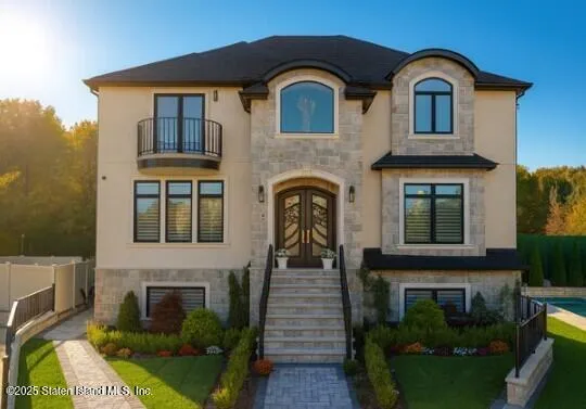 a front view of a house