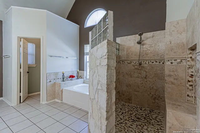 a view of a park with slide