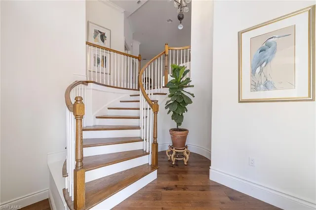 a view of entryway with wooden floor