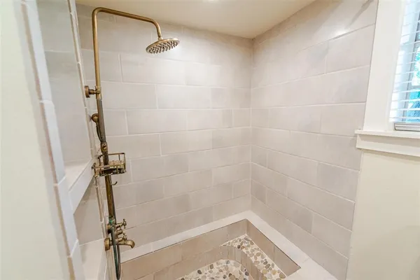 a bathroom with a shower