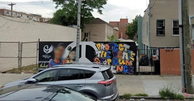 a view of car parked in front of building