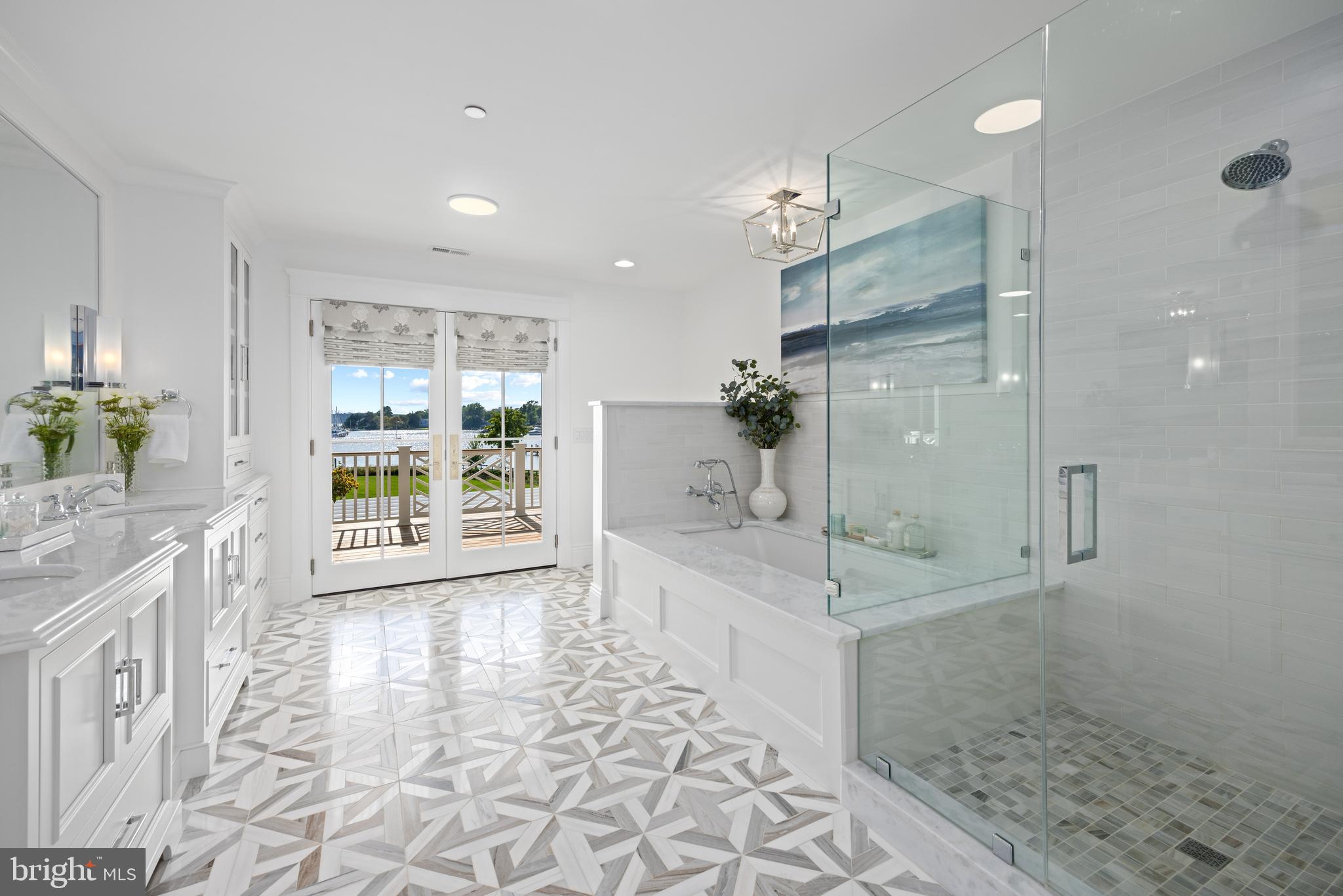 3200 Arundel On The Bay Road Annapolis, MD 21403 - Photo 68 of 110 Soaking tub & frameless glass enclosed shower