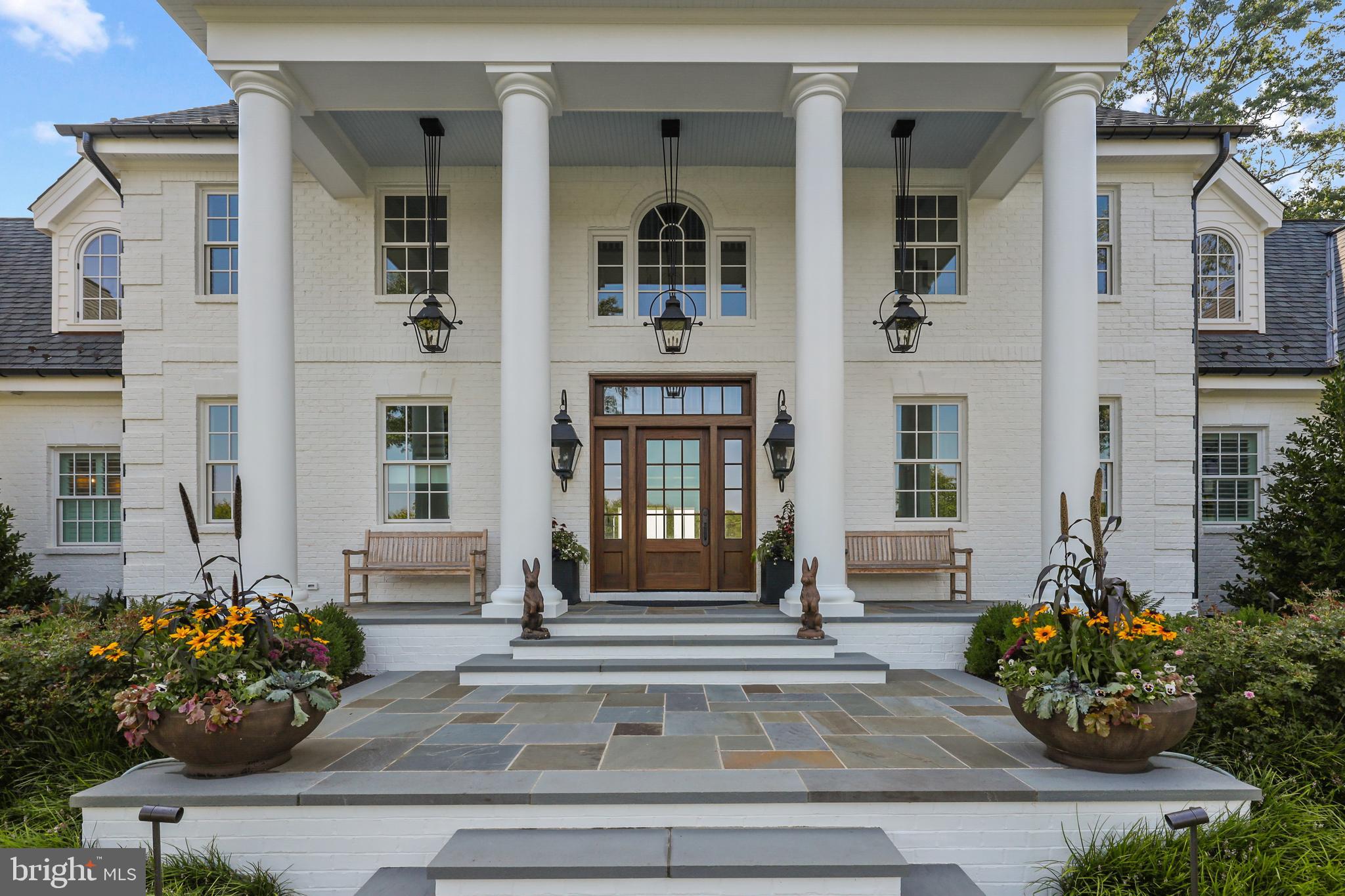 3200 Arundel On The Bay Road Annapolis, MD 21403 - Photo 7 of 110 Grand blue stone portico with Carolina Lanterns