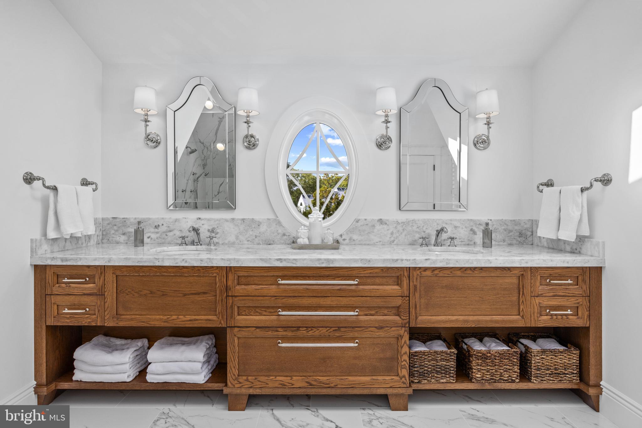 3200 Arundel On The Bay Road Annapolis, MD 21403 - Photo 82 of 110 Custom oak double sink marble vanity w/storage