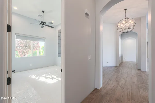 a view of an empty walk in closet