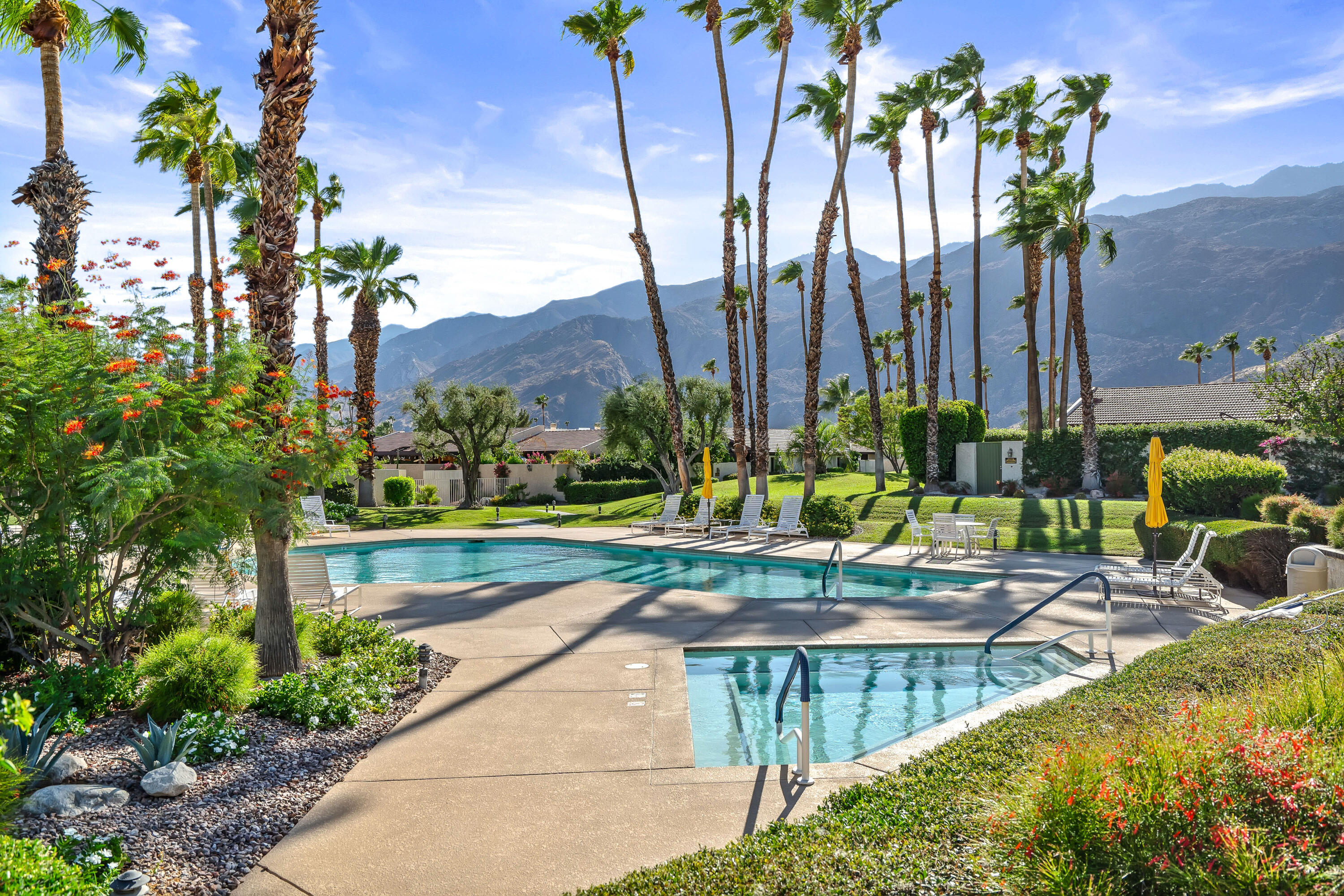 1384 East Andreas Road Palm Springs, CA 92262 - Photo 39 of 46 a view of swimming pool with outdoor seating and plants