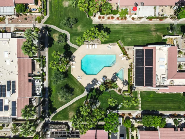 an aerial view of a house