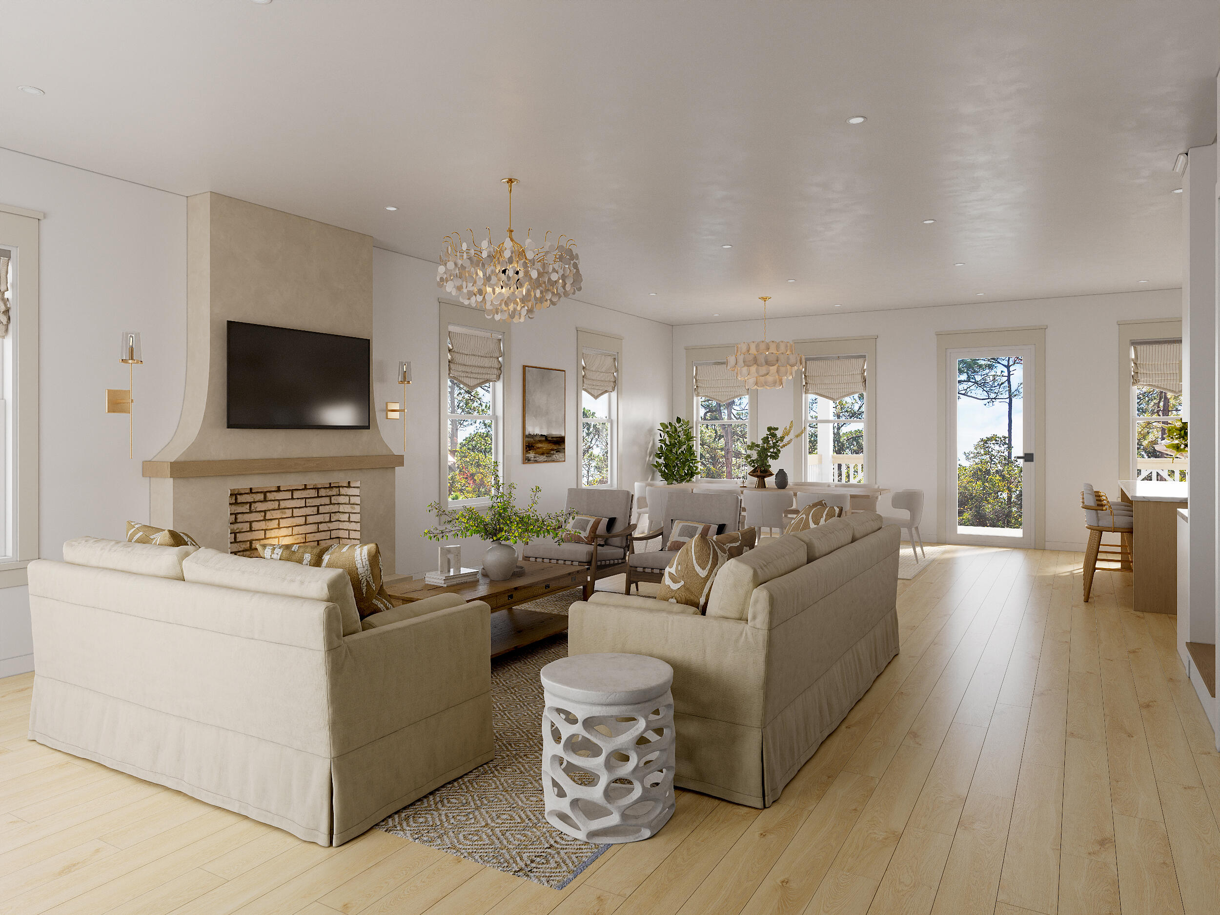0 Lot 27 Redbud Ln Inlet Beach Inlet Beach, FL 32461 - Photo 6 of 20 a living room with furniture a fireplace and a flat screen tv